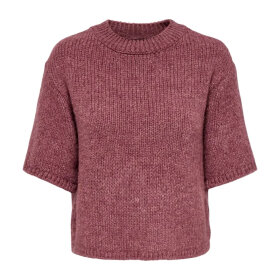 JDY - DICTE S/S PULL O-NECK KNIT | DECO ROSE