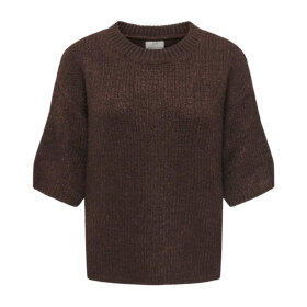 JDY - DICTE S/S PULL O-NECK KNIT | CHOCOLATE TORTE