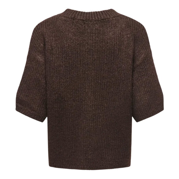 JDY - DICTE S/S PULL O-NECK KNIT | CHOCOLATE TORTE