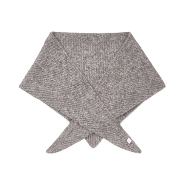 BECK SØNDERGAARD - ALPACA-WOOL TRIANGLE SCARF | GREY MELANGE