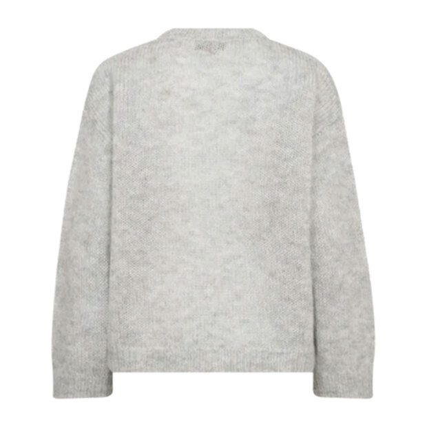 MOS MOSH - AROA BERNAT EMB KNIT | LIGHT GREY MELANGE