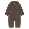 HUTTELIHUT - PRAM SUIT EARS WOOL FLEECE | BROWN MELANGE HUTTELIHUT - PRAM SUIT EARS WOOL FLEECE | BROWN MELANGE