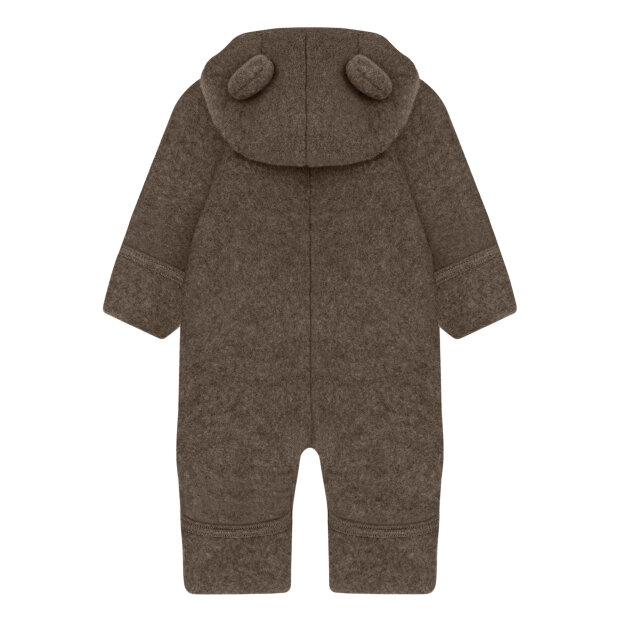 HUTTELIHUT - PRAM SUIT EARS WOOL FLEECE | BROWN MELANGE