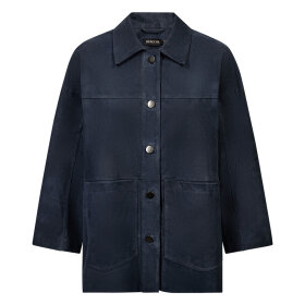 DEPECHE - TONJA SUEDE OVERSIZE SHIRT | OCEAN