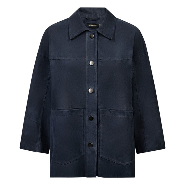 DEPECHE - TONJA SUEDE OVERSIZE SHIRT | OCEAN