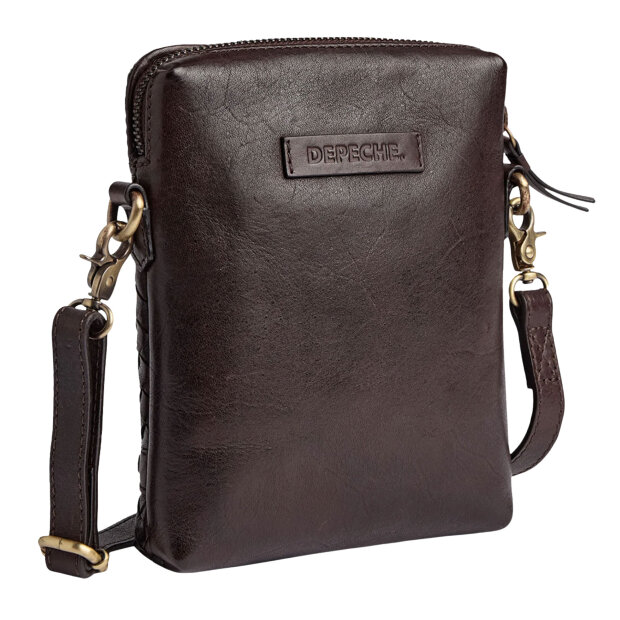 DEPECHE - SOFYA MOBILE BAG | DARK BROWN