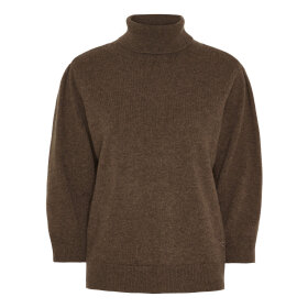 BTF CPH - MARIE PURE CASHMERE PULLOVER | DARK BROWN MELANGE