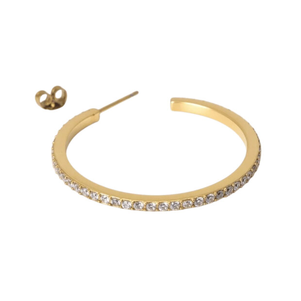 JANE KØNIG - OLYMPIA HOOP WITH STONES 27 | FORGYLDT