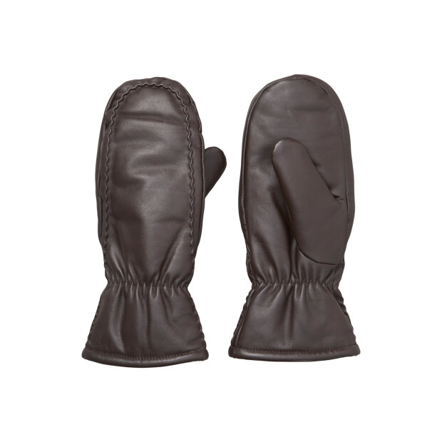 BECK SØNDERGAARD - TACK LEATHER MITTEN | HOT FUDGE BROWN