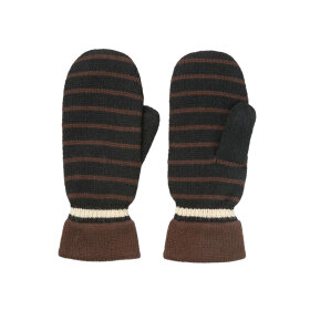BECK SØNDERGAARD - THIN STRIPED EMERALD MITTENS | BLACK BECK SØNDERGAARD - THIN STRIPED EMERALD MITTENS | BLACK