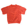 COFFEE BEANIES - IDA KNIT SHORT SLEEVE FLUFFY | CORAL RED