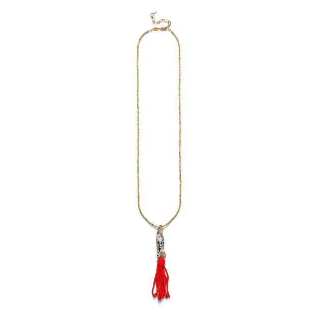 ANNI LU - TASSEL FISHY NECKLACE | DALMATIAN
