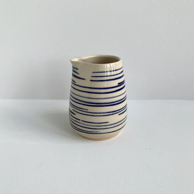 BORNHOLMS KERAMIKFABRIK - CREAM JUG | BLUE PINSTRIPE