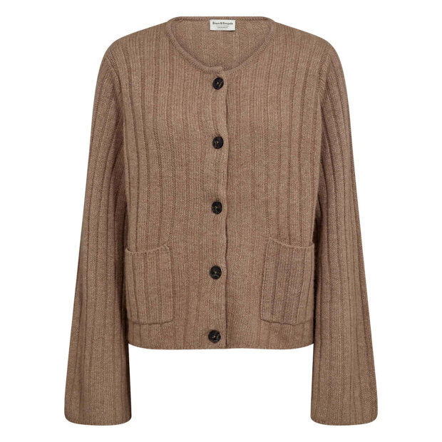 BRUUN & STENGADE - KASIMIRA REGULAR FIT STRIK | LIGHT BROWN