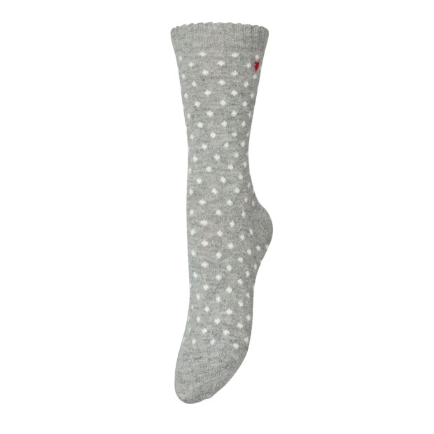 BECK SØNDERGAARD - DOTTED WOLA SOCK | GREY MELANGE