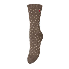 BECK SØNDERGAARD - DOTTED WOLA SOCK | HOT FUDGE BROWN