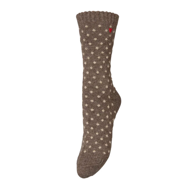 BECK SØNDERGAARD - DOTTED WOLA SOCK | HOT FUDGE BROWN