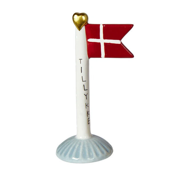 SPEEDTSBERG - KERAMIKFLAG TILLYKKE | LYSEBLÅ FOD