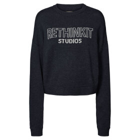 RETHINKIT STUDIOS - WOOL CREW LOGO KEEP ME PULLOVER | DARK NAVY MELANGE RETHINKIT STUDIOS - WOOL CREW LOGO KEEP ME PULLOVER | DARK NAVY MELANGE
