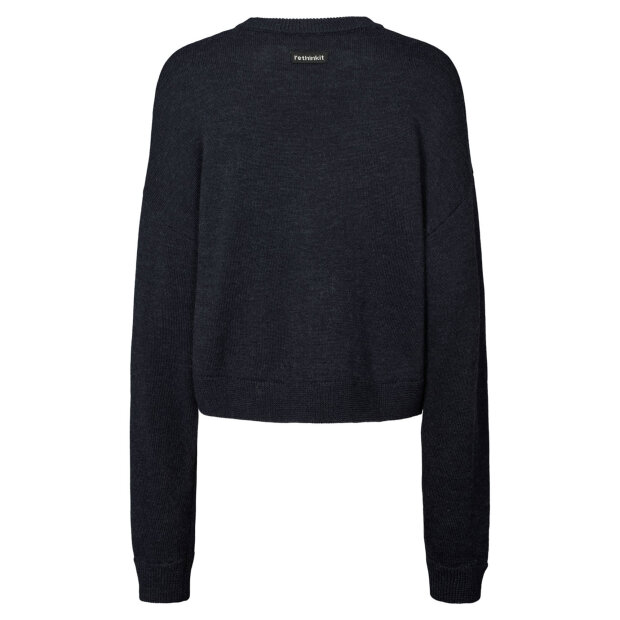 RETHINKIT STUDIOS - WOOL CREW LOGO KEEP ME PULLOVER | DARK NAVY MELANGE