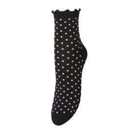 BECK SØNDERGAARD - DOTTED FRILLA SHORT SOCK | BLACK