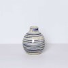 BORNHOLMS KERAMIKFABRIK - BUBBLE VASE | BLUE PINSTRIPE