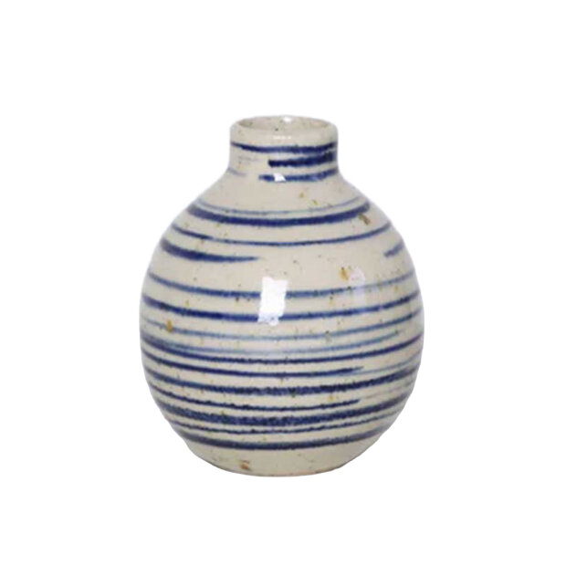 BORNHOLMS KERAMIKFABRIK - BUBBLE VASE | BLUE PINSTRIPE
