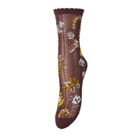 BECK SØNDERGAARD - FIORA COTTA SOCK | MAROON BROWN
