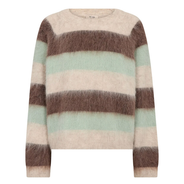 MOS MOSH - SUVI STRIPE KNIT | FROSTY GREEN