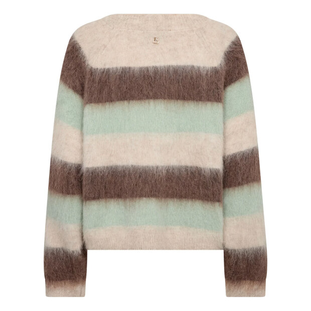 MOS MOSH - SUVI STRIPE KNIT | FROSTY GREEN