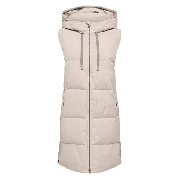 JDY - BLAIR LONG HOOD WAISTCOAT | SILVER LINING