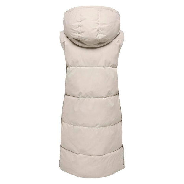 JDY - BLAIR LONG HOOD WAISTCOAT | SILVER LINING