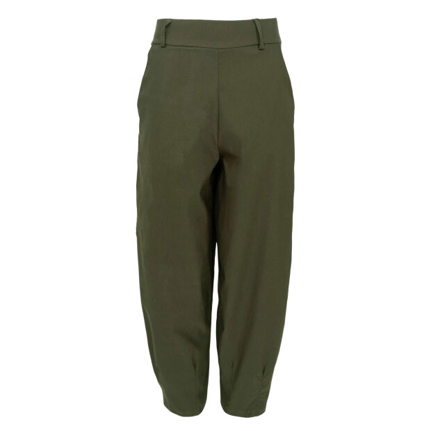 BLACK COLOUR - BEVERLY BARREL PANTS | DK. ARMY
