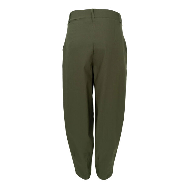 BLACK COLOUR - BEVERLY BARREL PANTS | DK. ARMY