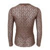 BLACK COLOUR - CECILY LACE BLOUSE | COFFEE