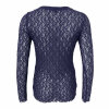 BLACK COLOUR - CECILY LACE BLOUSE | NAVY