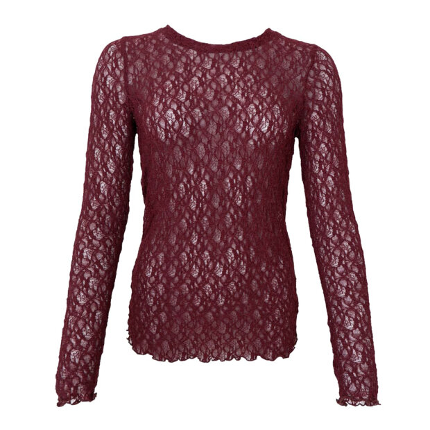 BLACK COLOUR - CECILY LACE BLOUSE | PLUM