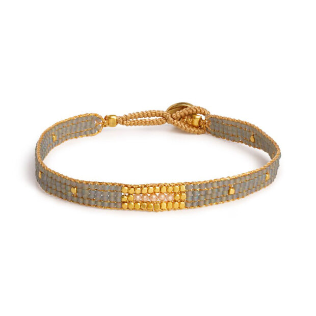 IBU JEWELS - BRACELET JILL 5 STONES | GREY