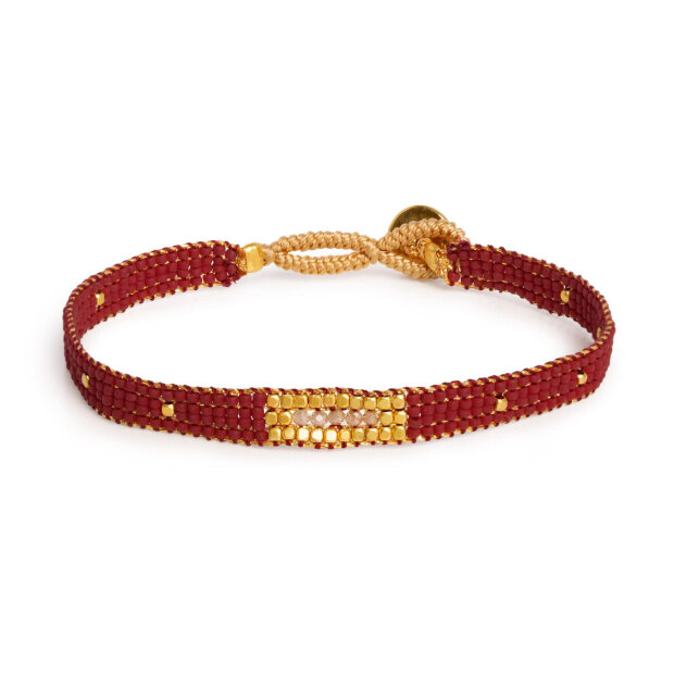 IBU JEWELS - BRACELET JILL 5 STONES | MAROON