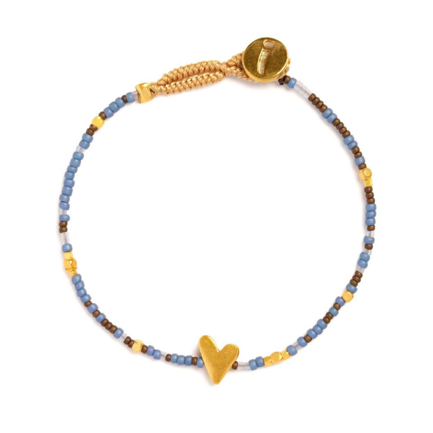 IBU JEWELS - BRACELET LULU HEART MIX | MIX BROWN-BLUE