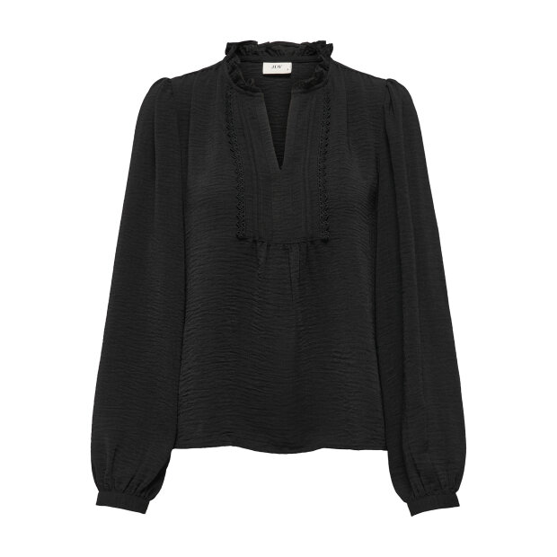 JDY - RACHEL LIFE L/S PINTUCK TOP | BLACK