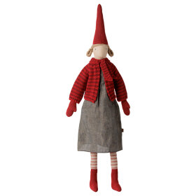 MAILEG - PIXY, STR. 4 - PIGE | STRIBET STRIKKET CARDIGAN