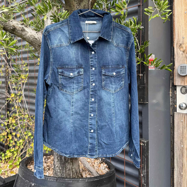 CABANA LIVING - STABIA DENIM SKJORTE | DARK DENIM