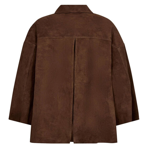 DEPECHE - TONJA SUEDE OVERSIZE SHIRT | WOOD