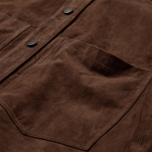 DEPECHE - TONJA SUEDE OVERSIZE SHIRT | WOOD