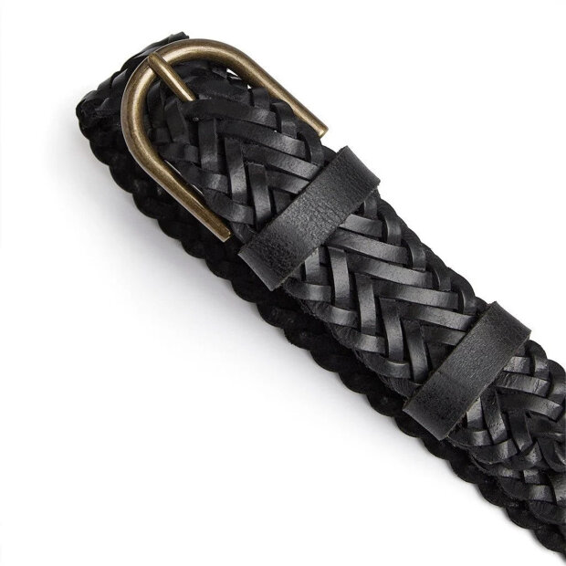 DEPECHE - JEANS BÆLTE | BLACK/BRASS