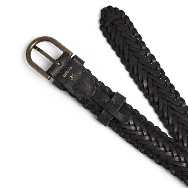 DEPECHE - JEANS BÆLTE | BLACK/BRASS