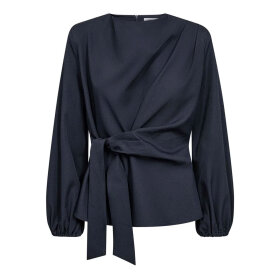 CO COUTURE - LUNA TIE BLOUSE | NAVY