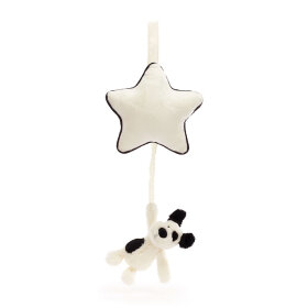 JELLYCAT - BASHFUL RUFFERTY BLACK & CREAM PUPPY MUSICAL PULL JELLYCAT - BASHFUL RUFFERTY BLACK & CREAM PUPPY MUSICAL PULL