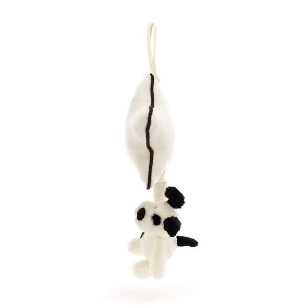 JELLYCAT - BASHFUL RUFFERTY BLACK & CREAM PUPPY MUSICAL PULL